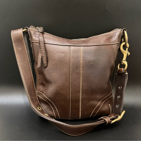 Coach Handbags - Vintage Y2K COACH 10398 Dark Brown Leather Bleecker Slim Shoulder Crossbody Bag